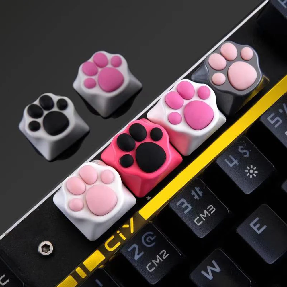 Mechanical Keyboard Keycap Soft Feel Silicone Kitty Paw Artisan Cute Cat Paws Pad KeyCaps For Cherry Gateron Mx Switches | Компьютеры и