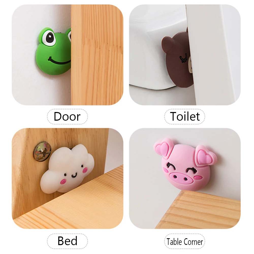 1 Pcs Cartoon Silicone Door Stopper Crash Pad Wall Protector Decorative Door Stops Handle Bumper Guard