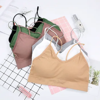 

Sport Cropped Top Bra Push Up Running Yoga Bra Cotton Stripe Sport Tops For Women Gym Wear Solid Fitness Bra Women Sportswear