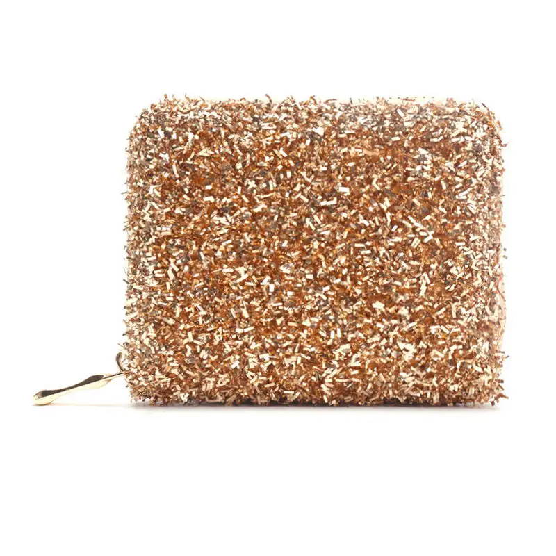 Роскошный женский короткий кошелек KANDRA клатч из искусственной кожи с блестками