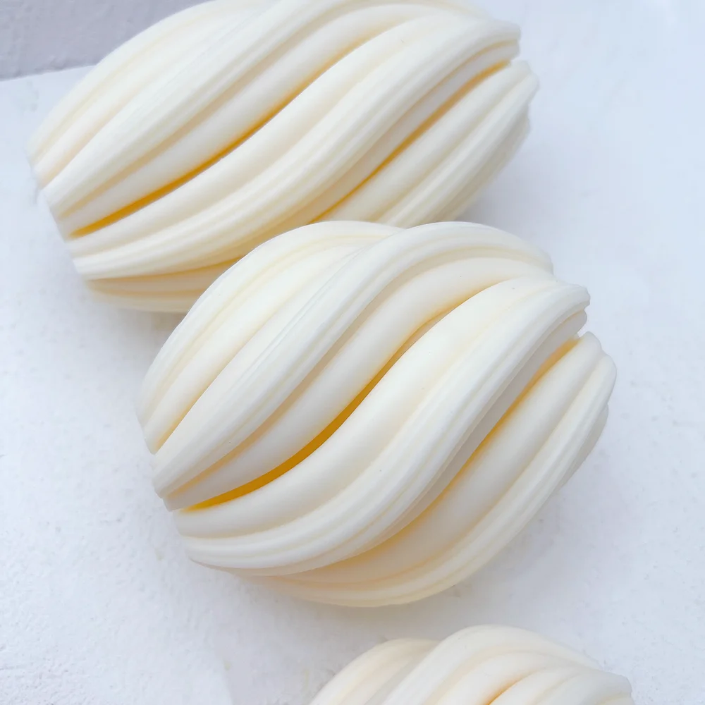 Silicone Mold Silicone Candle Molds Geometric Wave Twirl Candle Molds Taper Abstract Art Decorative Wavy Stripe Pillar 3 Sizes