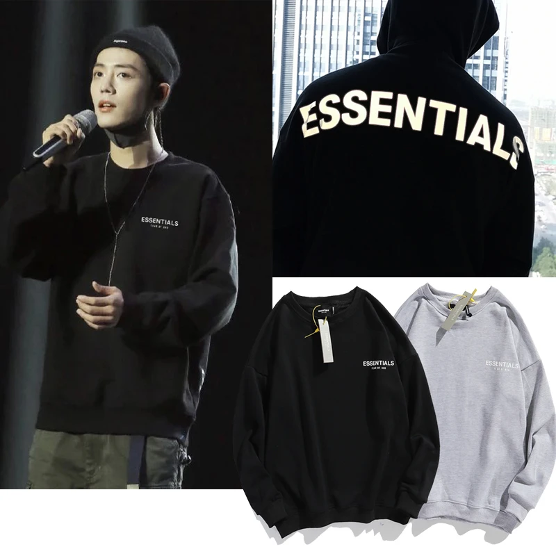 

2020 Latest top Hip Hop Essentials Jane standard dropped shoulder loose O neck 3M Reflective Pullover Hoodies Women Sweatshirts