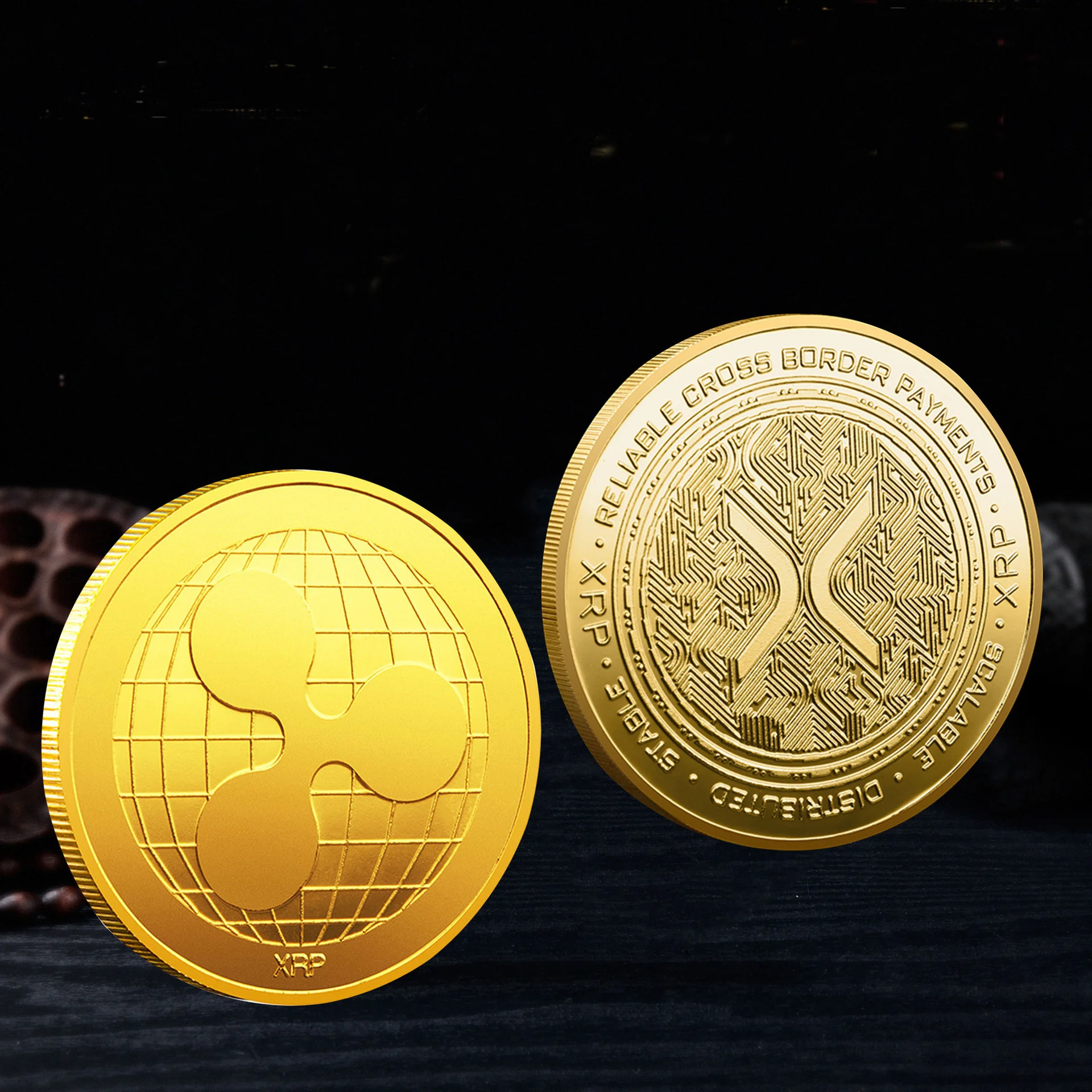 Цифровая Виртуальная монета Xrp трехмерная памятная металлический позолоченный