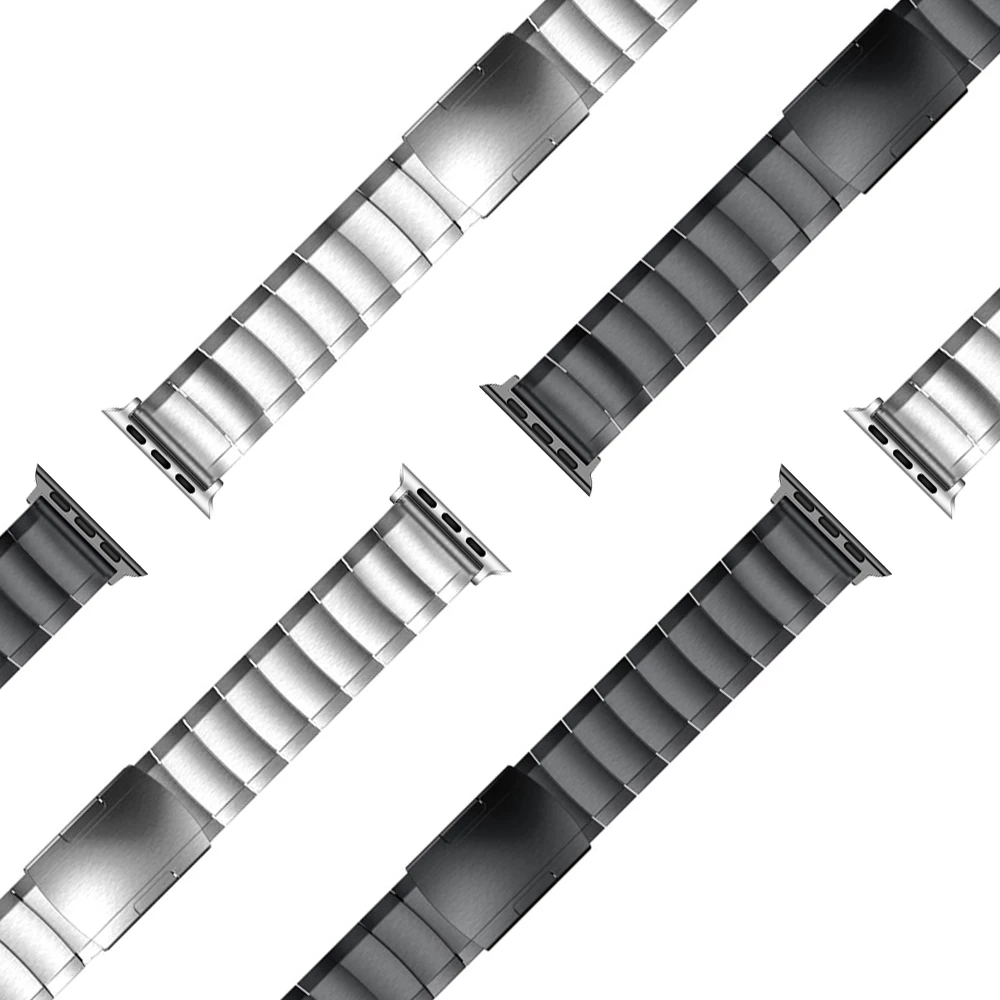 Складная застежка из нержавеющей стали ремешок для Apple watch band 44 мм 42 мм 40 мм 38 мм ссылка браслет для iWatch серии 4 5 металлический ремешок для часов