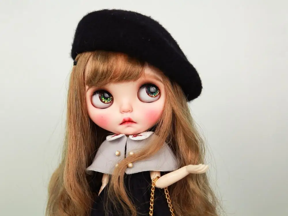 blyth Doll toys 19 joint ICY Top Quality BJD Ball Joint Doll Cute girl with Long brown hair Gray eyelid with makeup