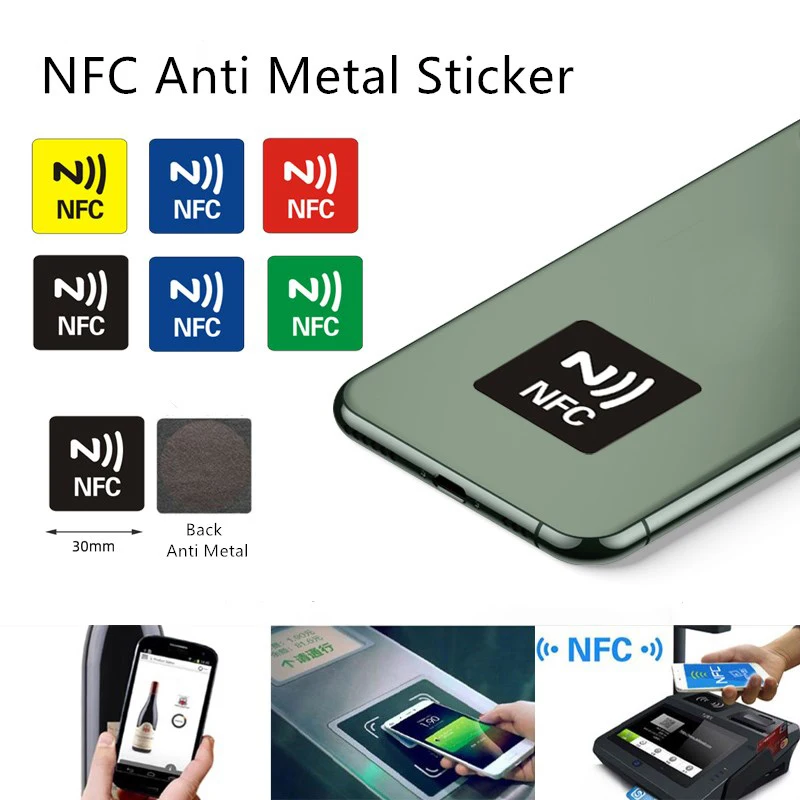 6Pcs NFC Tag Sticker 13.56MHz Waterproof PET Material NFC Stickers Smart Adhesive Anti Metal NFC 216 Tags For All NFC Phones
