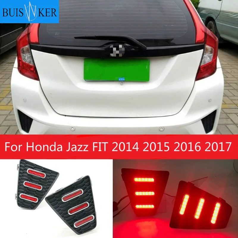 

1 пара для Honda Jazz FIT 2014 2015 2016 2017 Многофункциональный Автомобильный светодиодный задний противотуманный фонарь тормозной светильник с поворотным сигналом лампа заднего хода
