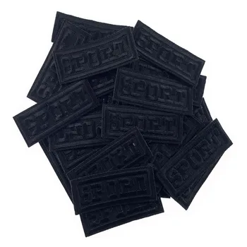 

5Pcs Black Sport Patches for Clothes Iron on letter Appliques Stripes Sticker DIY Badges Decoration