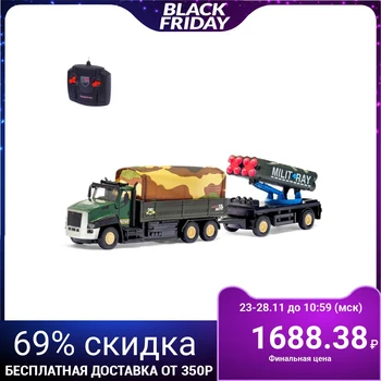 

Radio-controlled truck "Military special forces", runs on batteries, shoots, light effects
