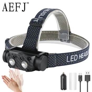 

mini IR Motion Sensor Headlamp XM-L2 LED Max.5000LM Headlight AAA 21700 18650 Rechargeable Head Torch Camping Hunting Flashlight