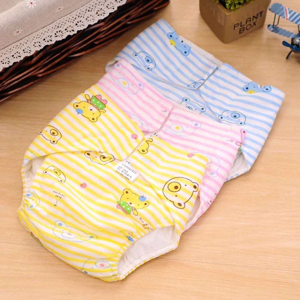 

Cloth Diaper Cover 2-Layer Nappy Panty Breathable Infant Cotton Waterproof adjustable and reuseable Random Color
