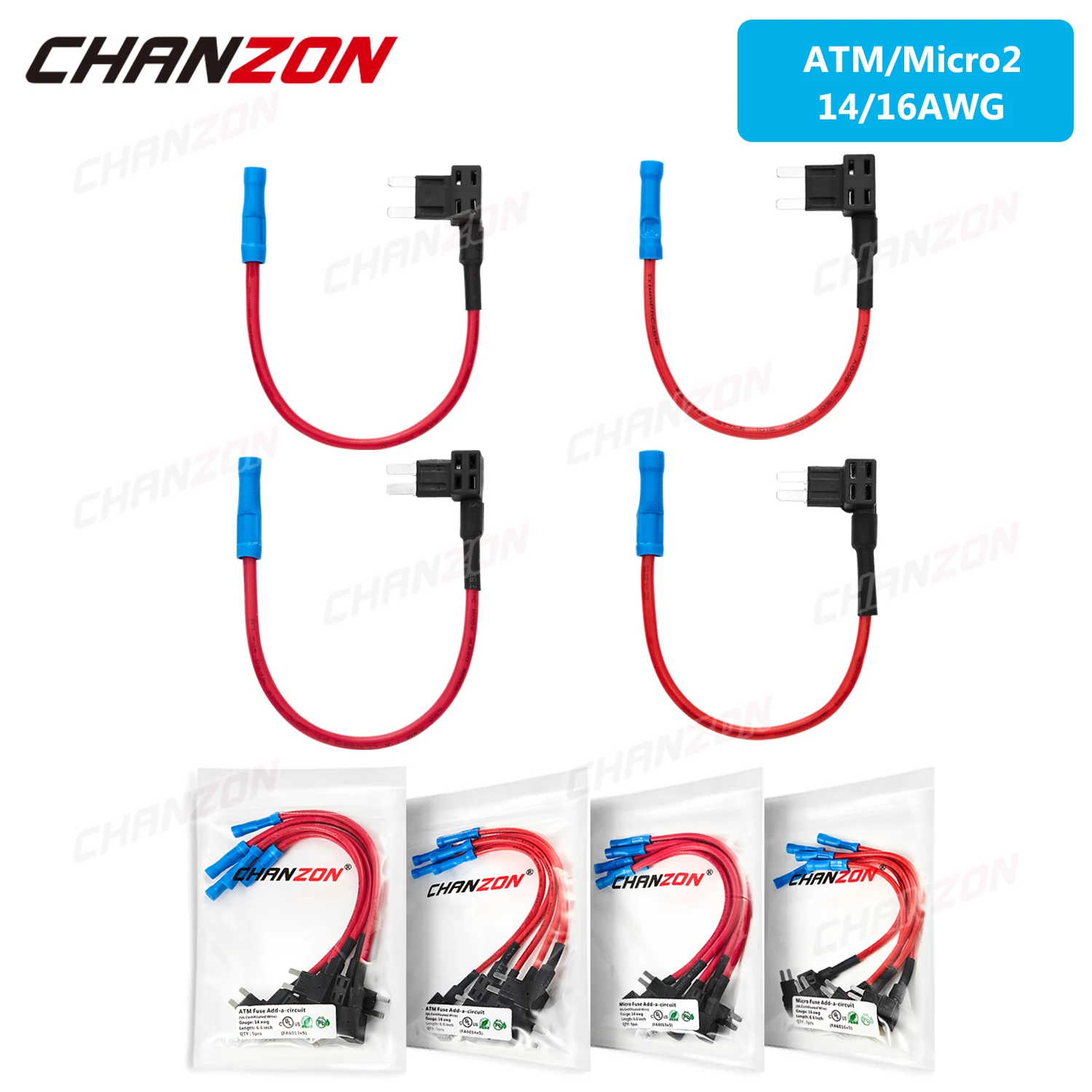 5Pcs Car Auto Portafusibile Adattatore Per Rubinetto Atm Micro 2 Blade Terminal Motor Scatole Per Moto 5V 12V 24V 32V 14 16 Awg Wire Piggy