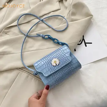 

Women Casual Shoulder Messenger Bags PU Leather Pure Color Chain Tote Purses Youth Ladies Simple Versatile Bag