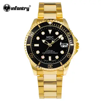 

MDC Military Watch Men Luminous Hand Watches for Men Yellow Gold Stainless Steel Mens Watches Top Brand Luxury Relogio Masculino