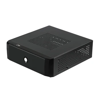 

HTPC Home 2.0 USB Power Supply Computer Case Metal Office Host Practical Desktop Mini ITX Horizontal With Radiator Hole Chassis