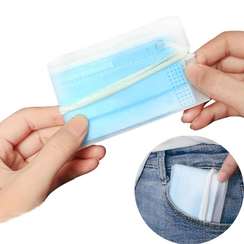 

10 pcs Foldable Mouth Mask Storage Box Disposable Face Mask Storage Clip Container Mask Dustproof Storage Organizer