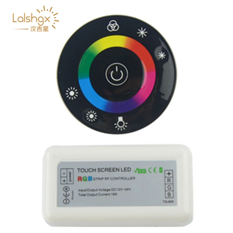 DC12V-24V светодиодный сенсорный круглый Экран RGB контроллер 18A 7 ключей RF пульт дистанционного управления 3CH светодиодный контроллер для 5050 3528 2835 RGB светодиодный светодиодные полосы света