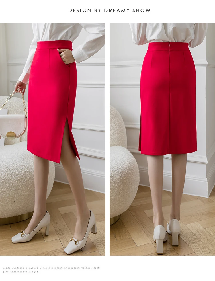 Korean Fashion Skirts High-waisted Woman Skirt Summer Solid