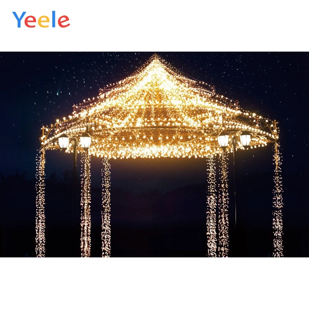 

Yeele Christmas Backdrop New Year Light Pavilion Baby Portrait Custom Vinyl Photography Background For Photo Studio Photophone