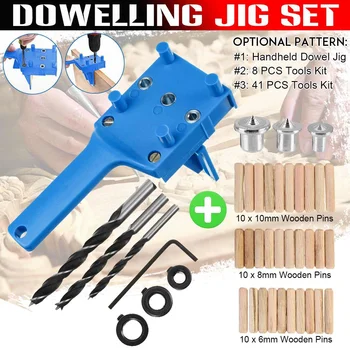 

NEW Woodworking Dowel Jig fits 6 8 10mm Drill Bits Wood Drilling Doweling Hole Saw Tools Handheld Drill Guide with Metal Sleeve