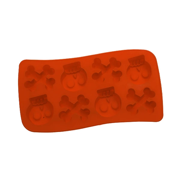 Skull Crossbone Ice Cube Mold Maker Tray - Red