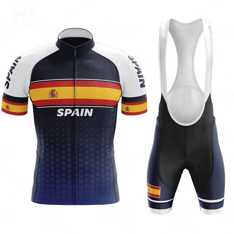 Conjunto ropa de Ciclismo para hombre, Maillot manga corta, transpirable, color España, 2022|Conjuntos de ciclismo| - AliExpress