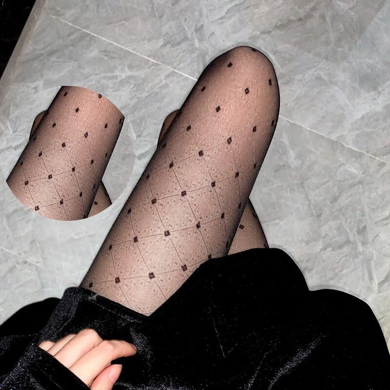 Sexy Women Pantyhose Tights Seamless Mesh Fishnet Nylon Polka Dot Print Tight Summer Stocking Female Hosiery women's Sock Pants
