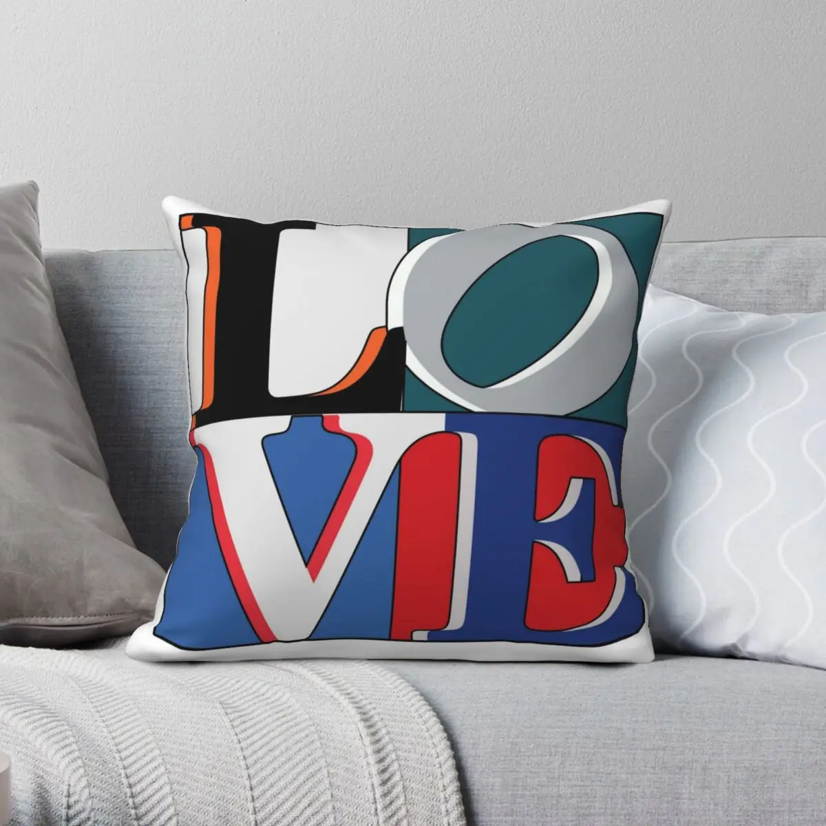 

Philly Love Sports Square Pillowcase Polyester Linen Velvet Creative Zip Decor Throw Pillow Case Sofa Seater Cushion Case