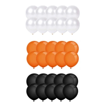 

30 Assorted Halloween Balloons Set Including Curling Ribbon H55A