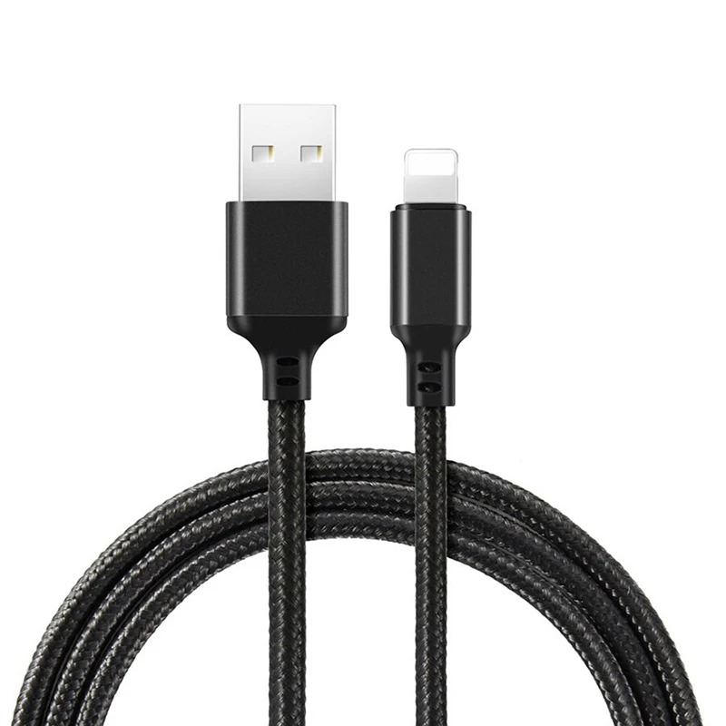 2.4A Быстрый кабель для iPhone зарядный кабель флэш-зарядное устройство usb-кабель для iPhone XS Max XR 8 7 6 6s 5 кабели для передачи данных для мобильных телефонов 7 6 5 - Цвет: Black