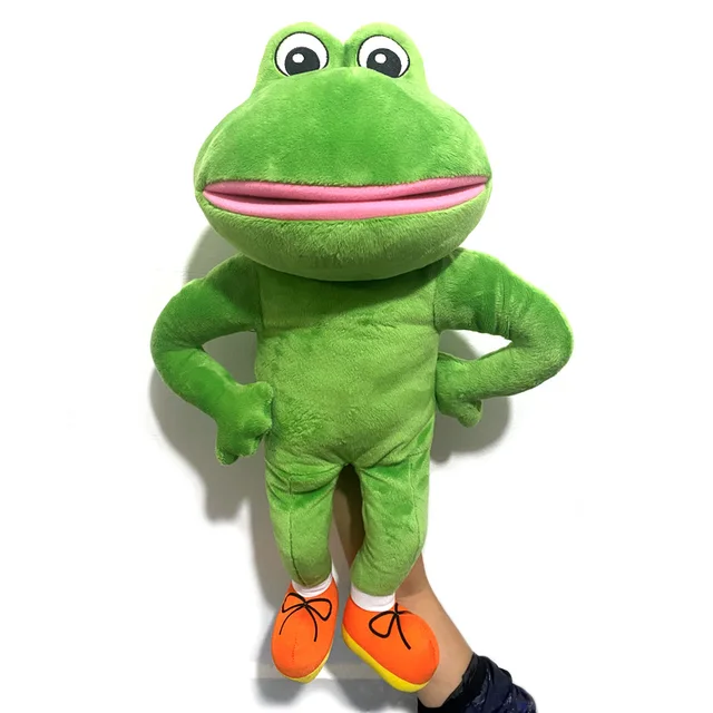 1pcs 52cm Big Size frogstreet Hand Puppet Frog Animal Plush Toys Baby Educational Hand Puppets Story Pretend Playing Dolls for K