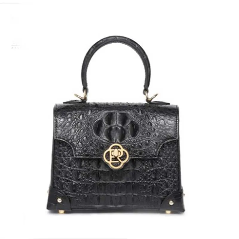 

ouluoer Thailand import crocodile bag Inclined single shoulder bag crocodile leather women handbag fashion Female bag