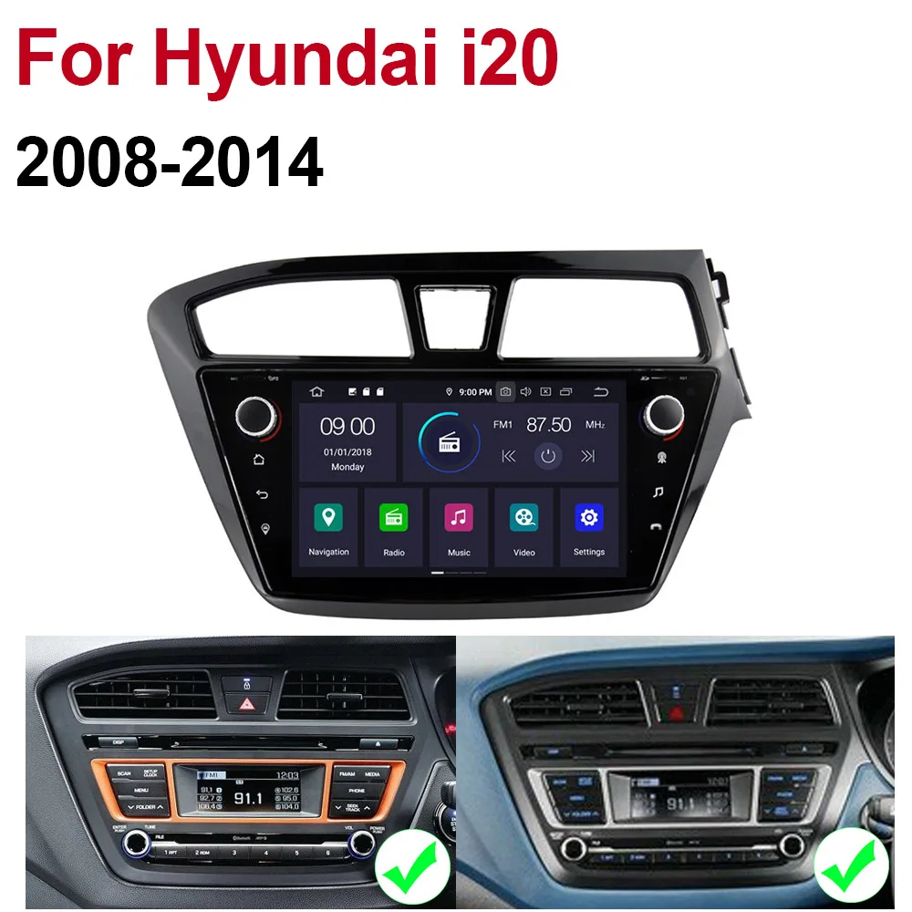Clearance ZaiXi For Hyundai i20 2008~2014 RHD Right Hand Drive Car Android 9 GPS Navigation Multimedia system Bluetooth Radio Amplifier HD 5