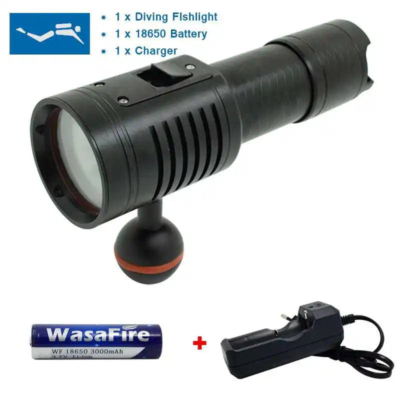 4 * белый + 2 * красный светодиодный вспышка для подводного погружения и светильник подводной съемки видео светильник 18650 погружения фонарь