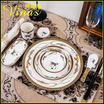 

Tableware Phnom Penh Geometry Tableware Ceramic Dinner Plate Dish Porcelain Dessert Plate Dinnerware Cake Plate Retro