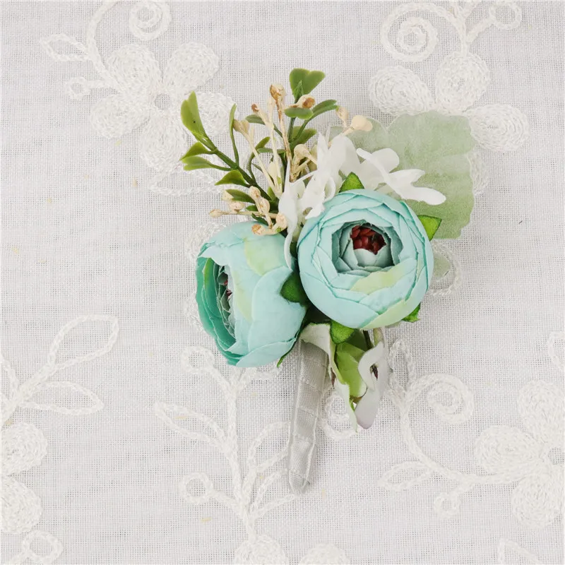 boutonniere-K Букет невесты Мода Высокое качество для девочек наручные корсаж свадебная бутоньерка искусственный Шелковая Роза украшение для свадьбы с декоративным цветочным рисунком и ленточной перемычкой под пальцы браслет для выпускного вечера вечерние свадебные бутоньерка - Цвет: boutonniere-K