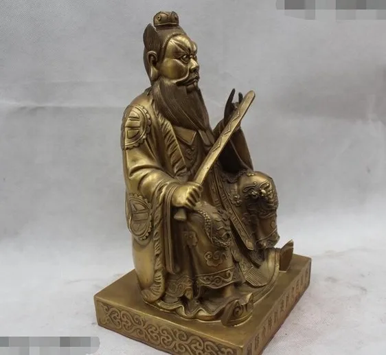 YM 311 1" Китай Китайский Фэншуй латунь Sit Laojun Bi Xie exorcism статуя Будды