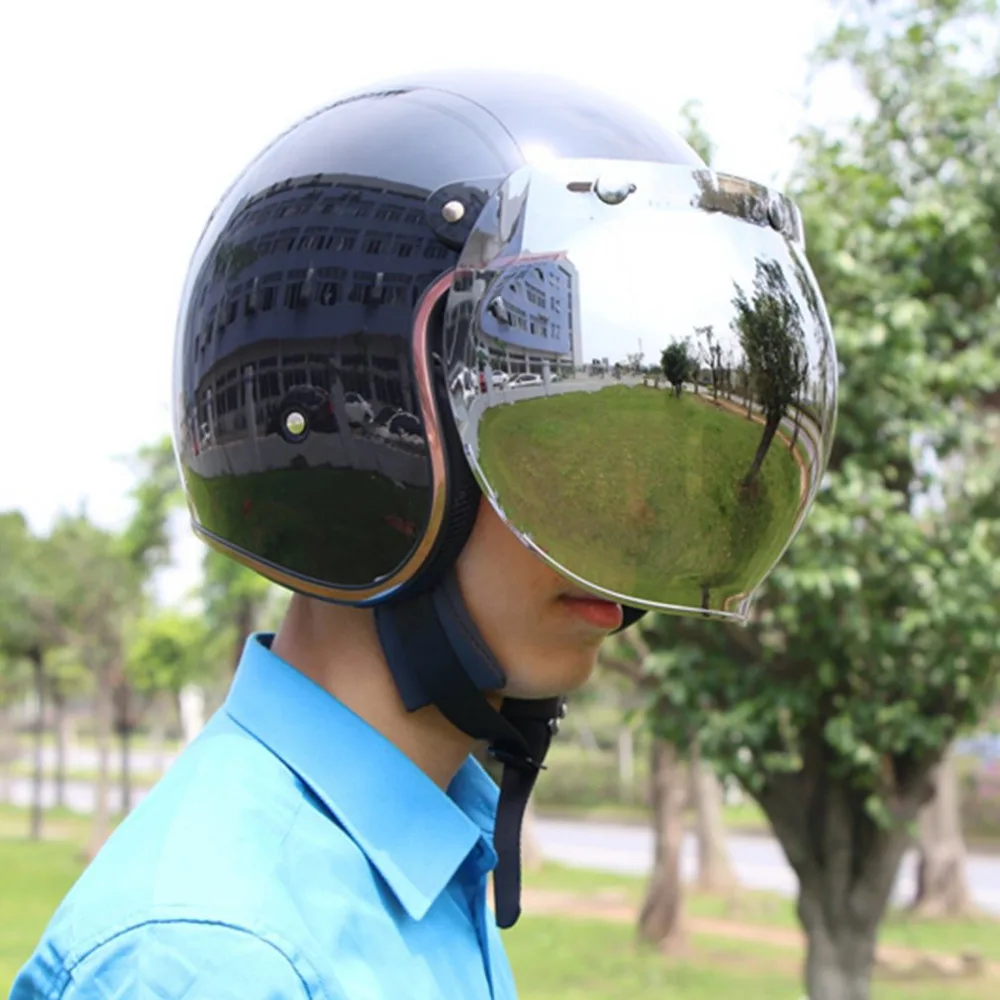 Motorrad Windschutzscheibe Helm Vintage Stil Helme 3 Snaps Jet Helm Stil Helm Blase Visier UV 400 Schutze Motorrad Windschutzscheibe Helm Vintage Stil Helme 3 Snaps Jet Helm Stil Helm Blase Visier UV 400 Schutze