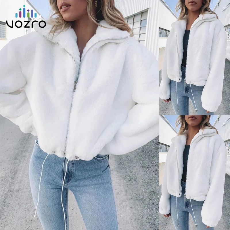 

VOZRO Large Winter Thick Skin Elegant Woman Soft Autumn Long Coat Warm Faux Fur Casaco Feminino Jaqueta Feminina Fourrure Femme