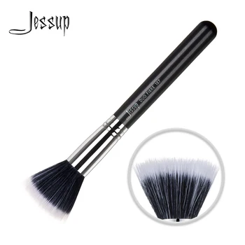 

Jessup Single Makeup Brush Duo Fiber High Quality Professional Fiber Hair Wholesale Face Brush Pearlescent Black 1pc 187