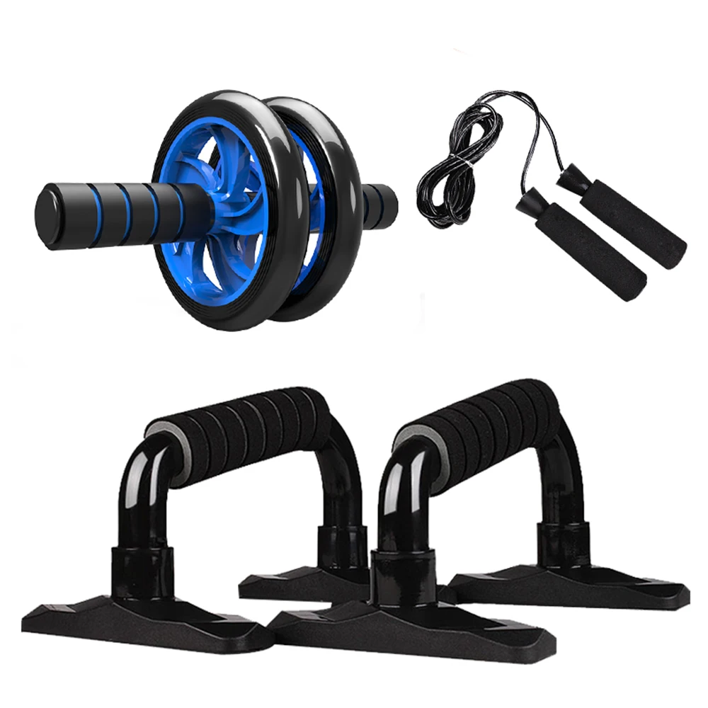 5 In1 Ab Workout Wheel Roller Kit Set Portable Equipment Push Up Bar Home Gym ε 