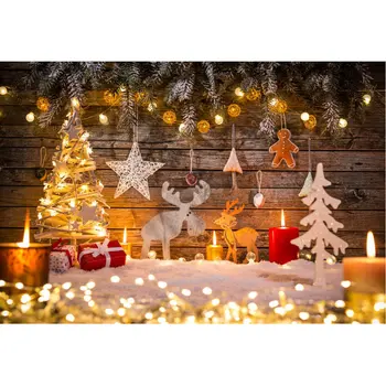 

Christmas Dress Up Backdrop Snowflake Star Pine Background Family Christmas Celebration Party Decor Background Photography Props