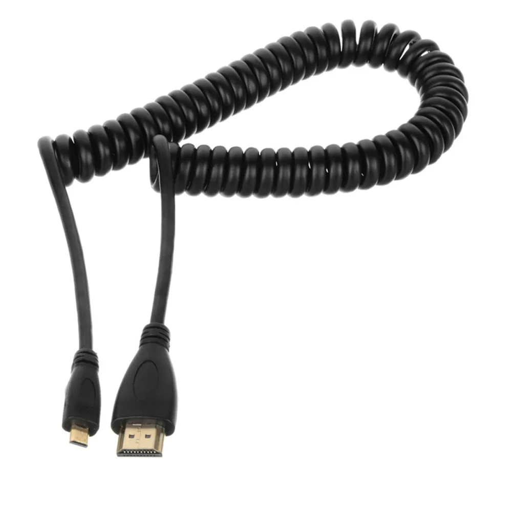 Envoy Gratis HDTV-compatible-a Angle Recto Micro/Mini HDTV-compatible-rizo De Primavera Cable Flexible V1.4 DSLR 0,5 M/2 M