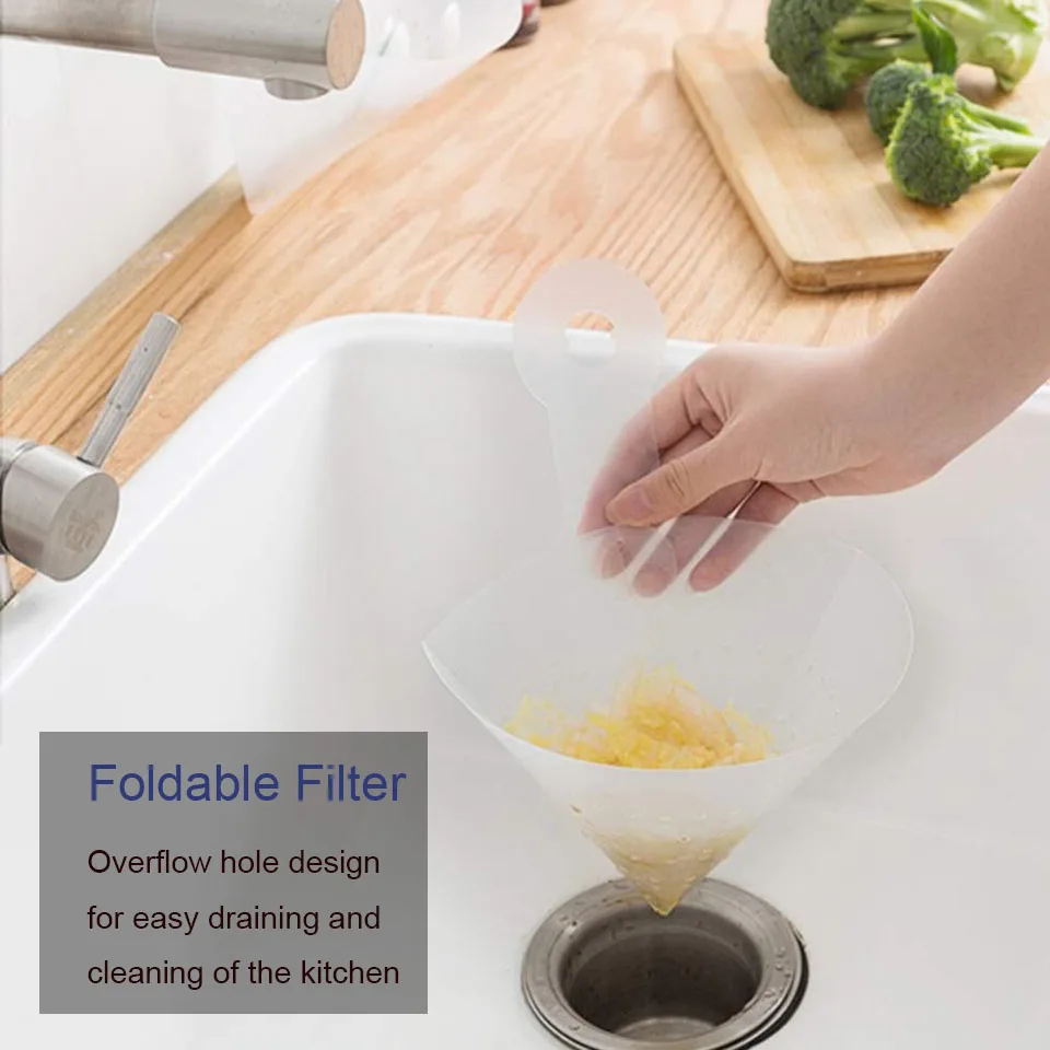 TEENRA Self-standing Drain Filter Collapsible Drain Filter Sink Anti-blocking Device Recyclable Stopper Kitchen Sink Strainer