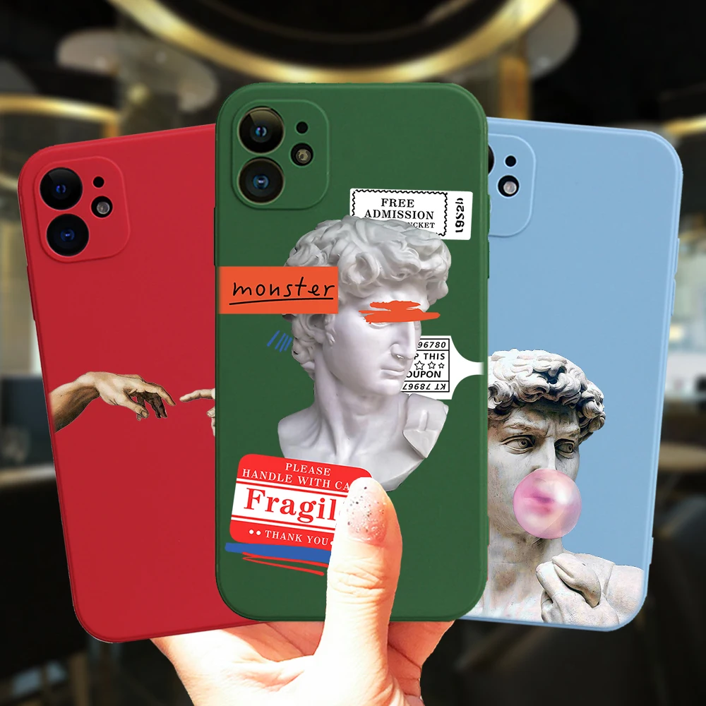 Статуя абстрактного искусства Роскошный чехол для телефона iPhone 11 12 Mini Pro XS MAX X XR 7 8