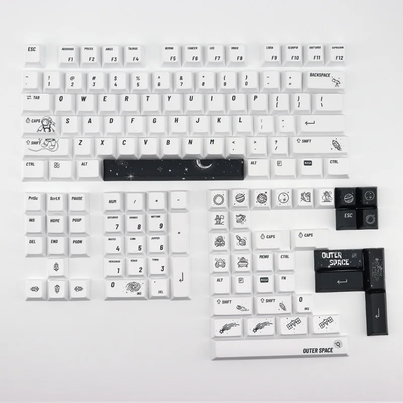 Chaves Gmk Espaço Exterior Tema Keycap Pbt Tintura Sublimação Teclado Mecânico Tampa Chave Cereja Perfil para Cruz mx Switches 140 - Imagem 2