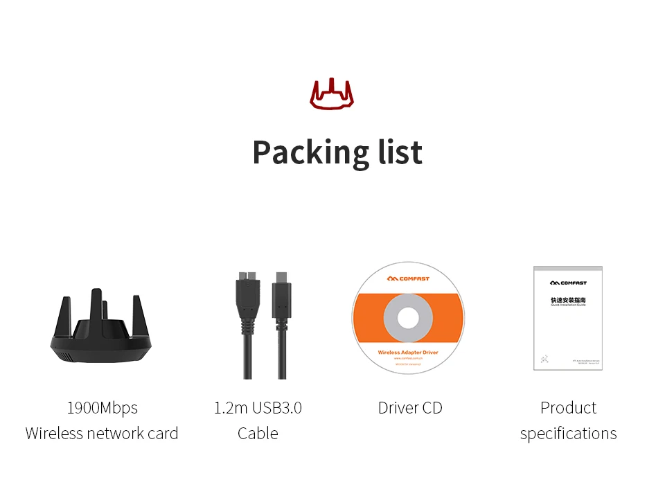 Беспроводной адаптер RTL8814AU 802 11 b/g/n/AC 1900 Мбит/с гигабитный USB3.0 5 8 ГГц 4x 3dBi Wi Fi