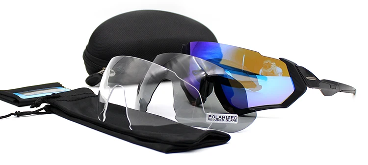Поляризованные велосипедные очки с 3 линзами, UV400, Mtb, очки для шоссейного велосипеда, спортивные очки для велосипеда, мужские и женские очки для бега, верховой езды, рыбалки - Цвет: 3 Lens Polarized 01
