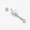 925 sterling silver belly button ring heart cubic zircon navel belly piercing jewelry ► Photo 2/6