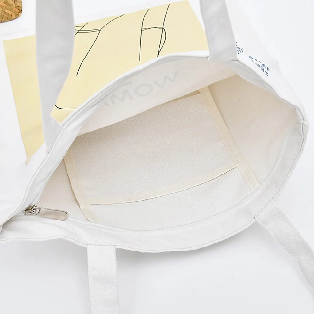 Женская Холщовая Сумка на плечо, женская сумка для покупок с принтом, женская простая сумка из эко-чистого хлопка, сумка-тоут#20